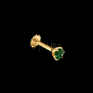 21K Gold Emerald Nose pin