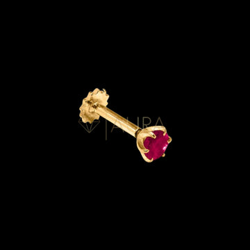 21K Gold Ruby Nose pin