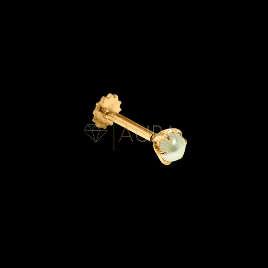 21K Gold Pearl Nose Pin
