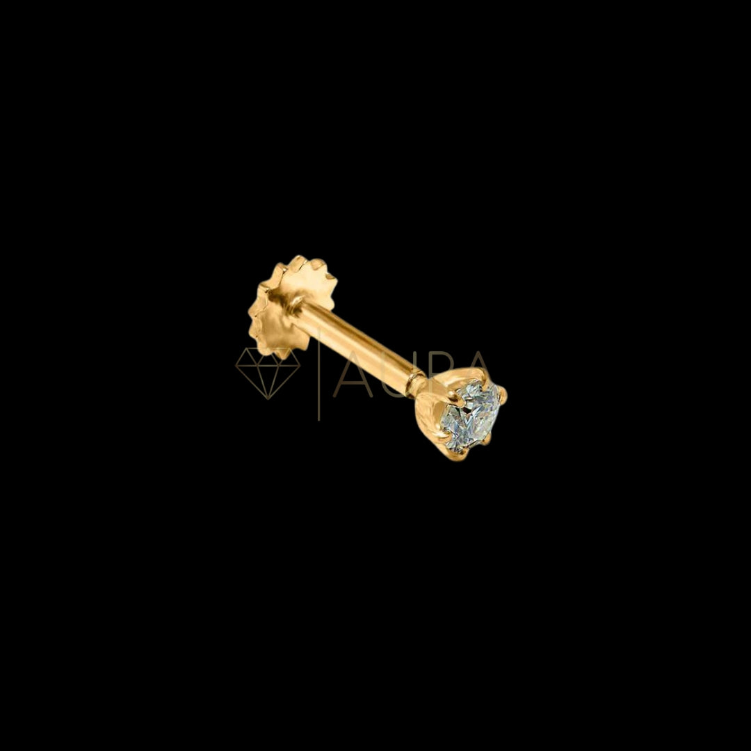21K Gold Diamond Nose pin